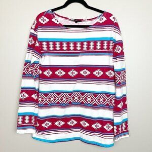 Truly Madly Deeply - Urban Outfitter - Aztec Long Sleeve Scoop Neck Shirt Medium